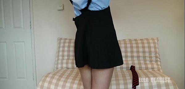 Ella dearest getting dressed into uniform